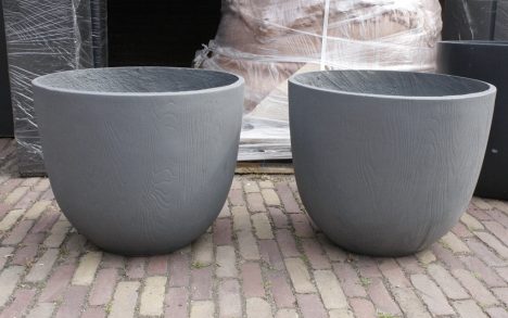 Bloempot rond clayfibre
