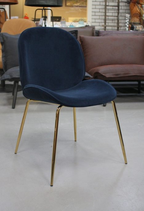 Eetkamerstoel Sarah velvet donkerblauw