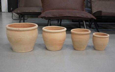AKTIE!! Bloempotten terracotta (set van 4) Cherry pot glad