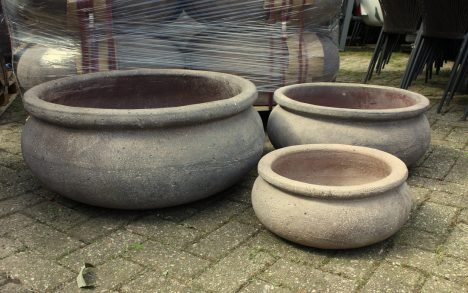 Bloempot / schaal cement (set van 3)