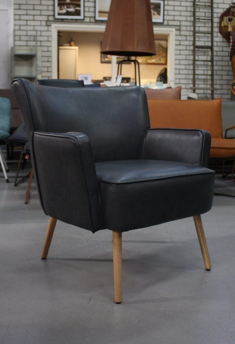 Fauteuil antraciet leerlook