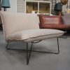 6 fauteuil Earl jess design metaal stof Paris Sand beige naturel hal54