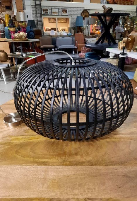 Hanglamp bamboe ovaal Ø55 cm. (zwart)
