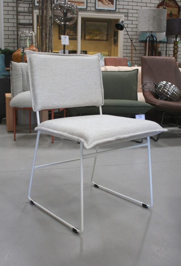 4 tuinstoelen Norman jess design metaal wit stof outdoor naturel hal54