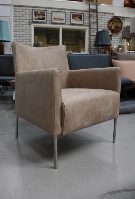 Fauteuil leerlook naturel