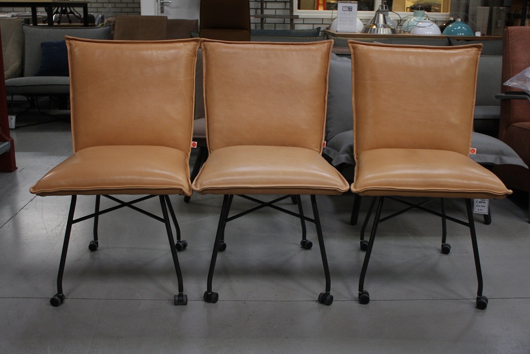 Eetkamerstoel Sanne Jess Design met wieltjes (Luxor Beige)