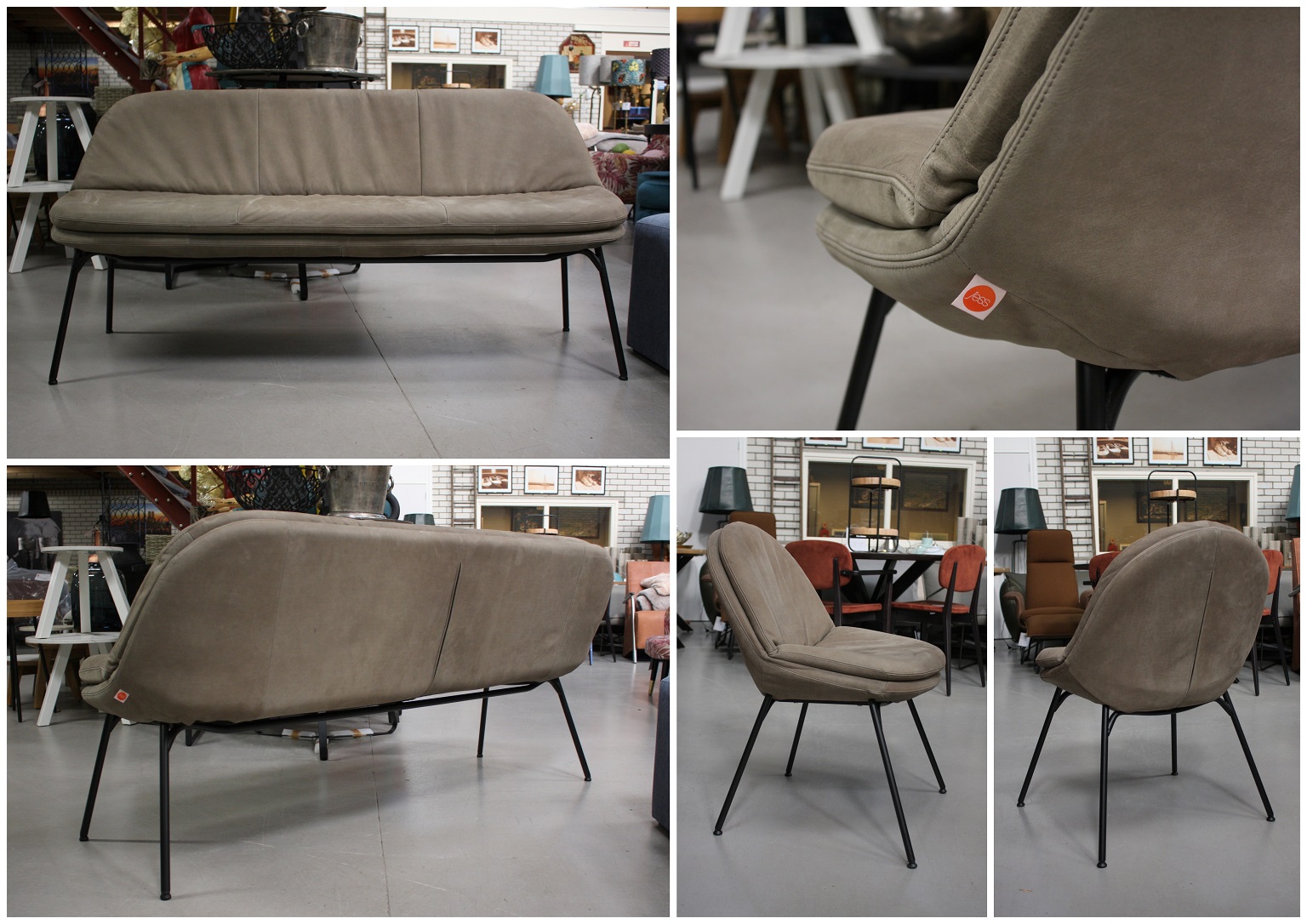 Eetkamerbank + 2 eetkamerstoelen Curtis Jess Design