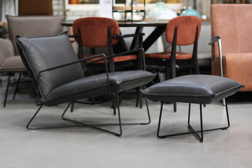 Fauteuil + hocker Earl Jess Design (Bonanza Black)