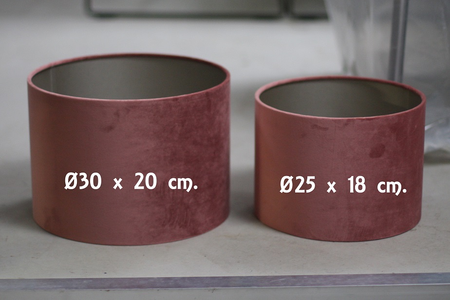 Lampenkap Dusky Pink velours Light & Living Ø30x20