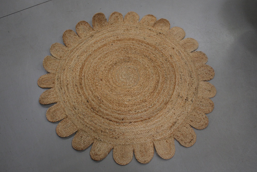 Vloerkleed Jute Flower Ø100