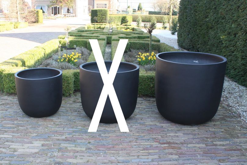 Bloempot Sydney Egg Pot Fiberstone Anthracite Ø95