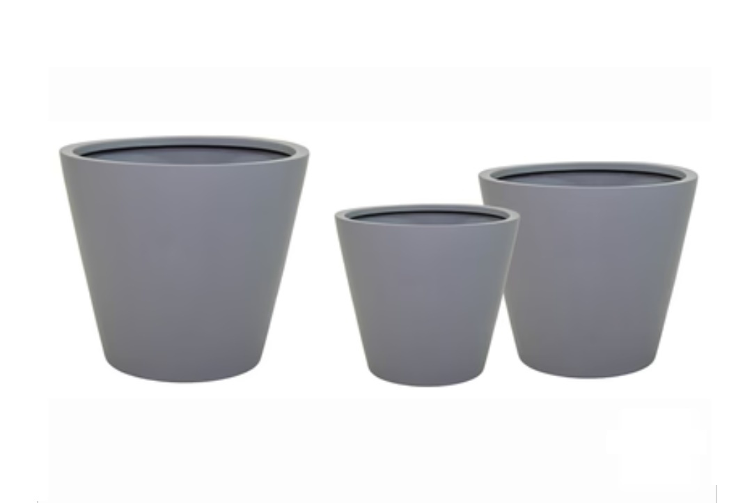 Ronde Fiberstone bloempot Planter Grijs Ø101 cm.