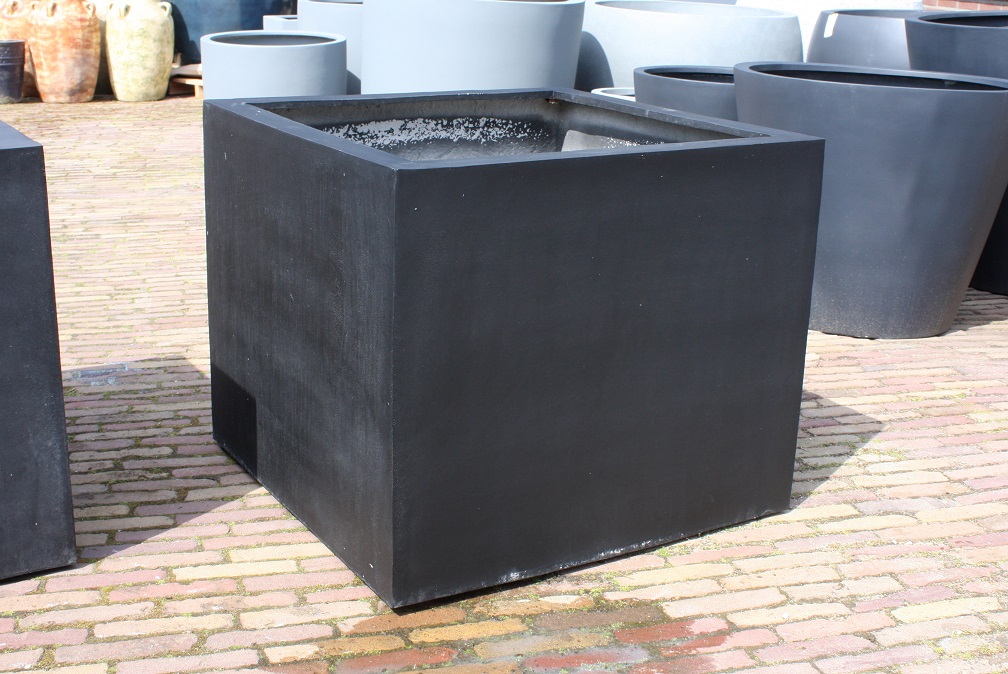Bloembak vierkant Fiberstone Antraciet (82x82 cm.)