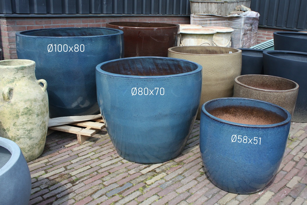 Bloempot Noble Egg blauw Ø58x51