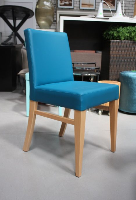 Eetkamerstoel kunstleder blauw