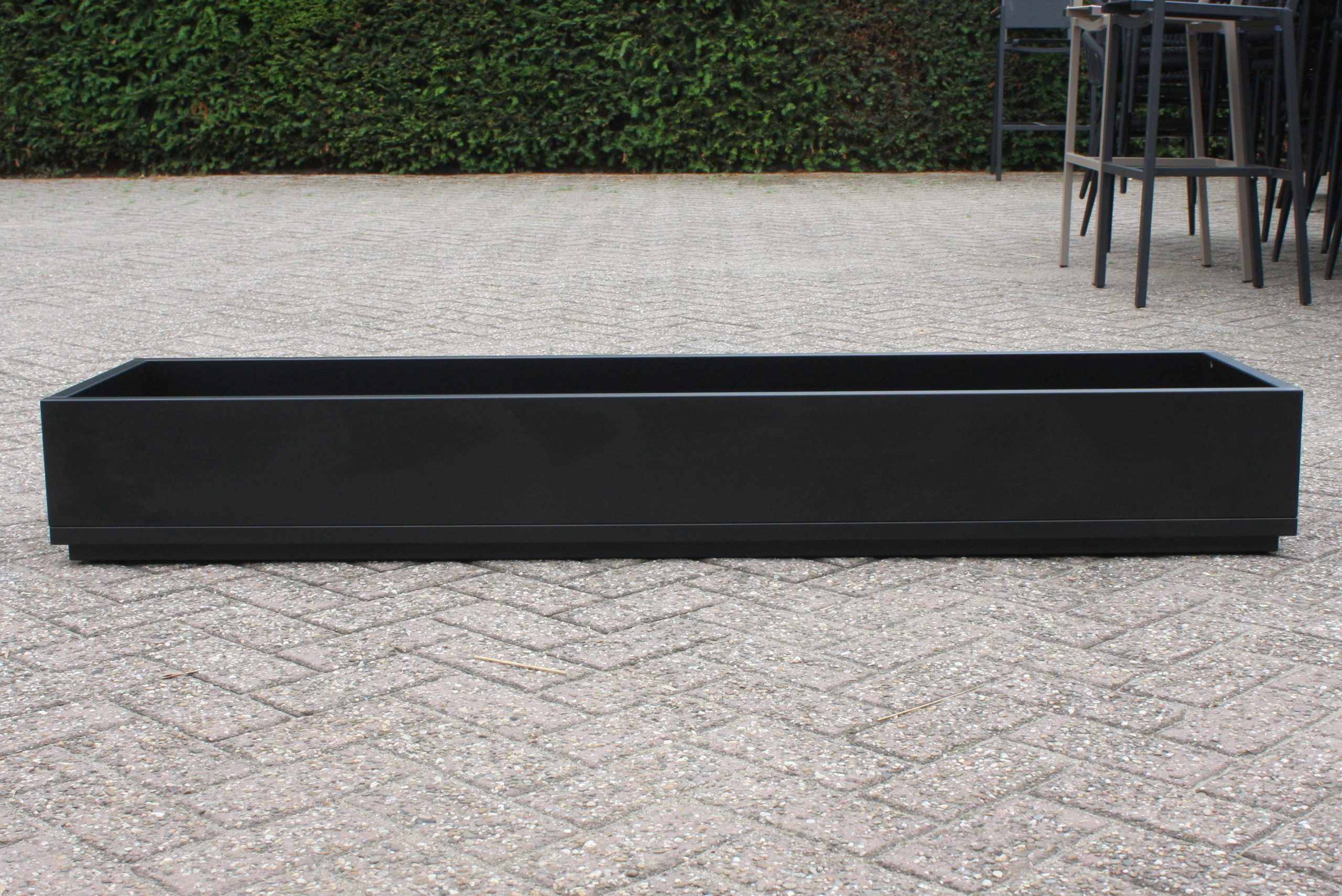 Bloembak indoor melamine zwart