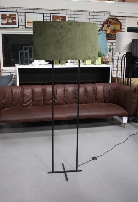 Vloerlamp Cross + velvet lampenkap ovaal