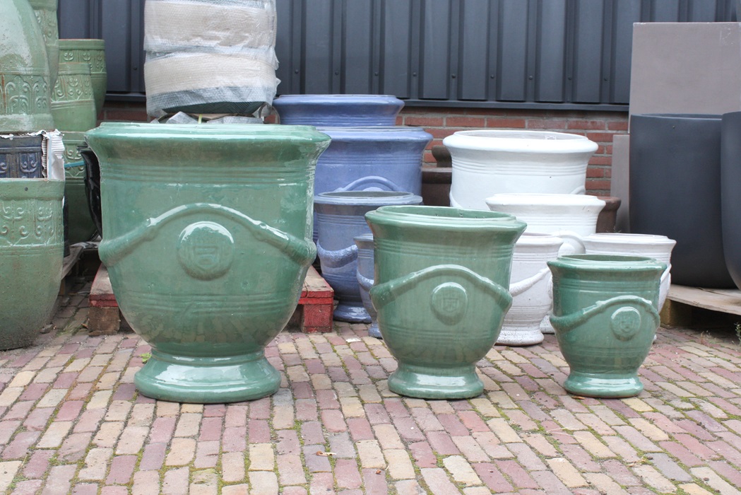 Bloempot Anduze geglazuurd Celadon (maat S)