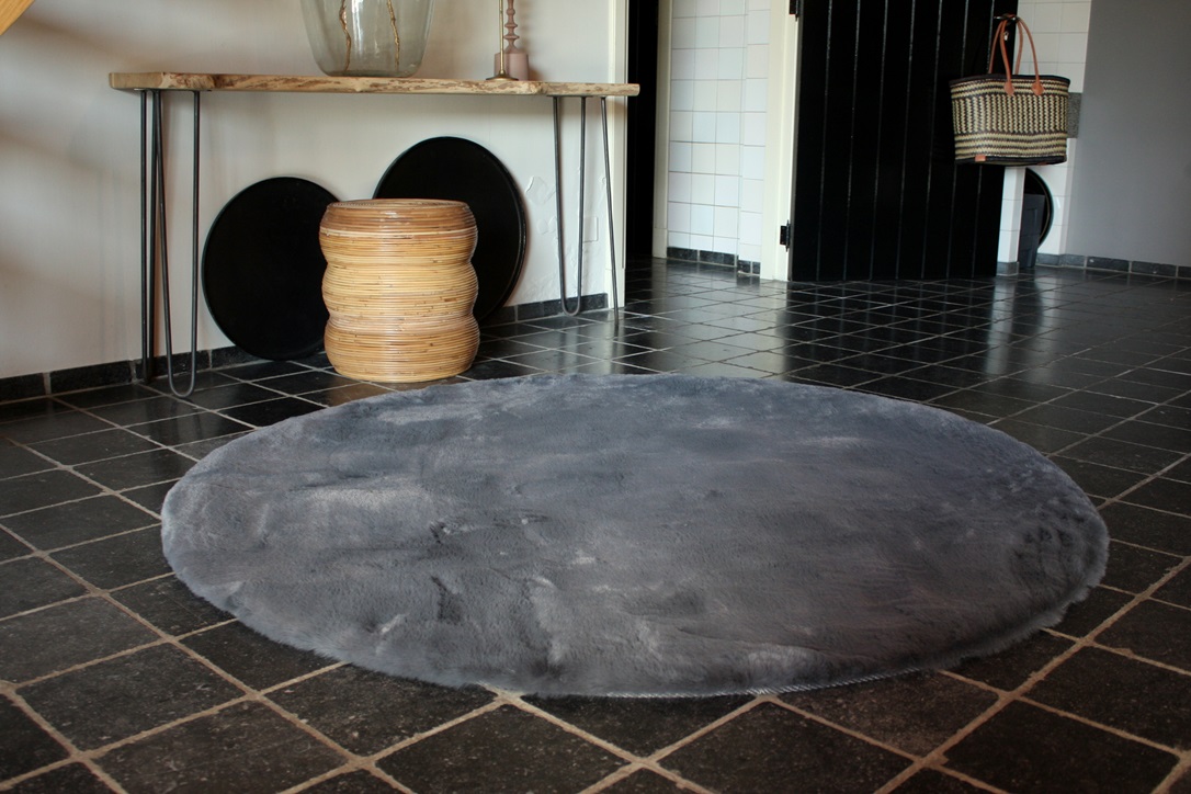 Vloerkleed Comfy Ø160 Dark Grey (gratis verzending)