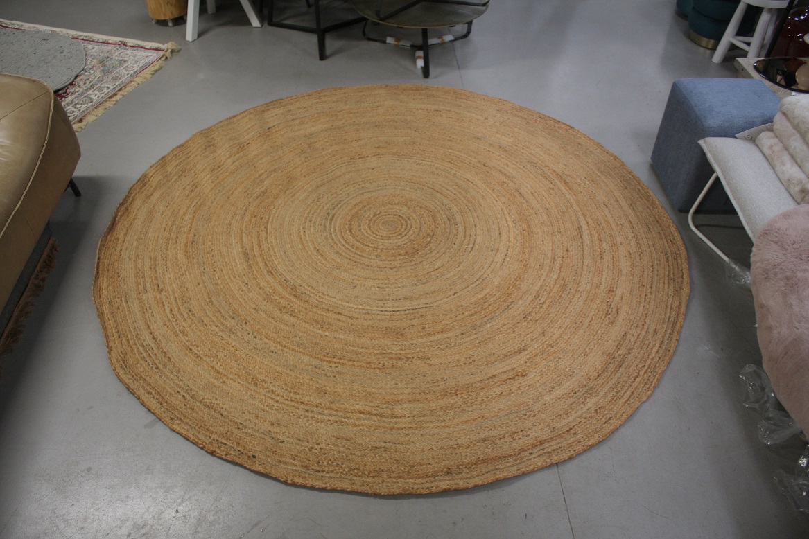 Vloerkleed Jute naturel Ø200 cm. (gratis verzending)