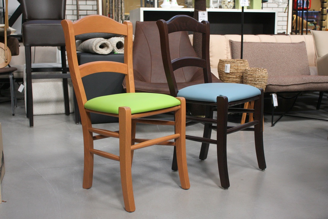 Eetkamerstoel hout & kunstleer