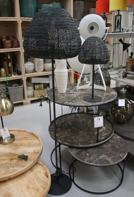 Vloerlamp + tafellamp Finou zwart Light & Living