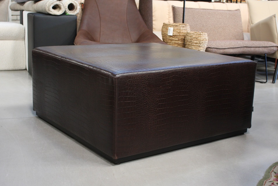 Vierkante hocker / salontafel kunstleer croco