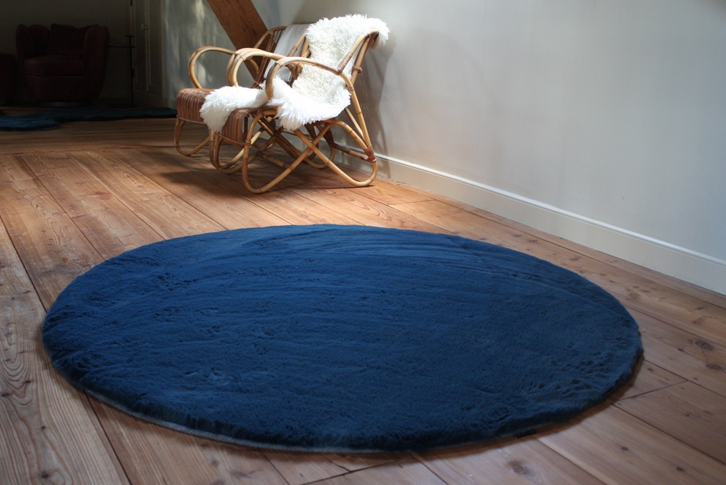 Vloerkleed Comfy Ø160 donkerblauw (gratis verzending)