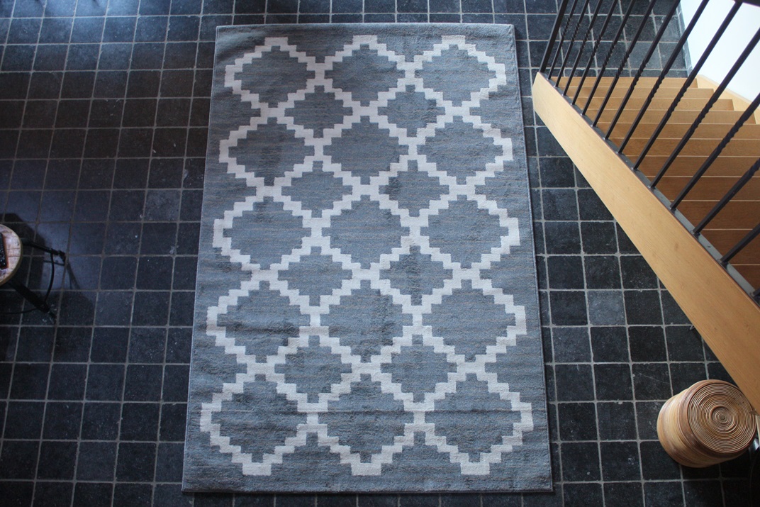 Vloerkleed grijs/wit met ruitpatroon 200x290 (gratis verzending)