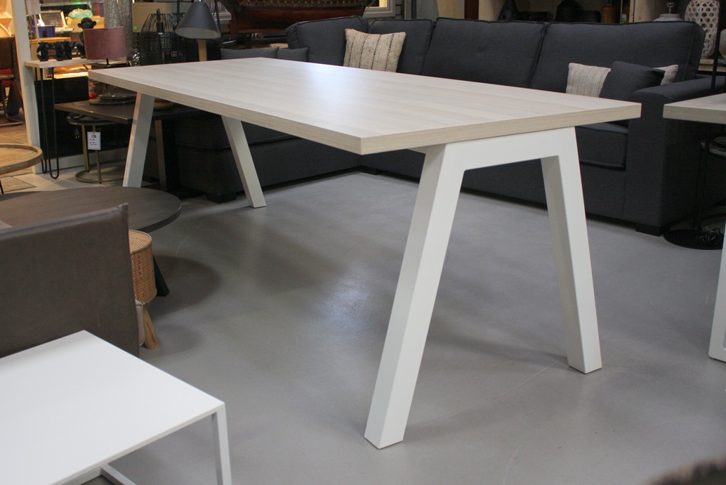 Eettafel wit & houtlook 240x90