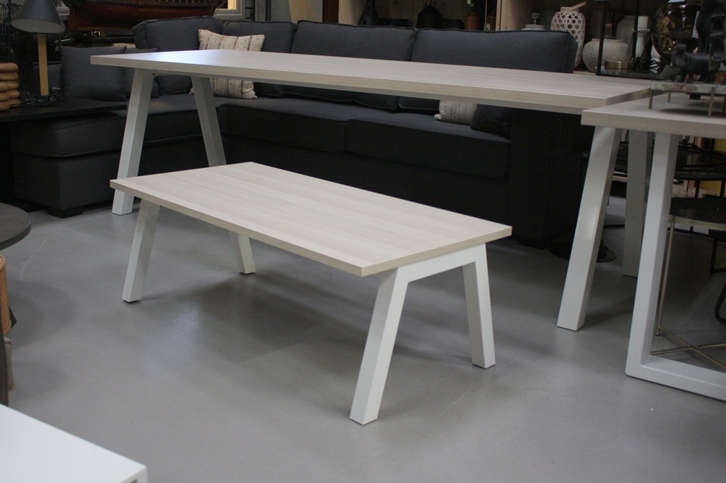 Salontafel wit & houtlook