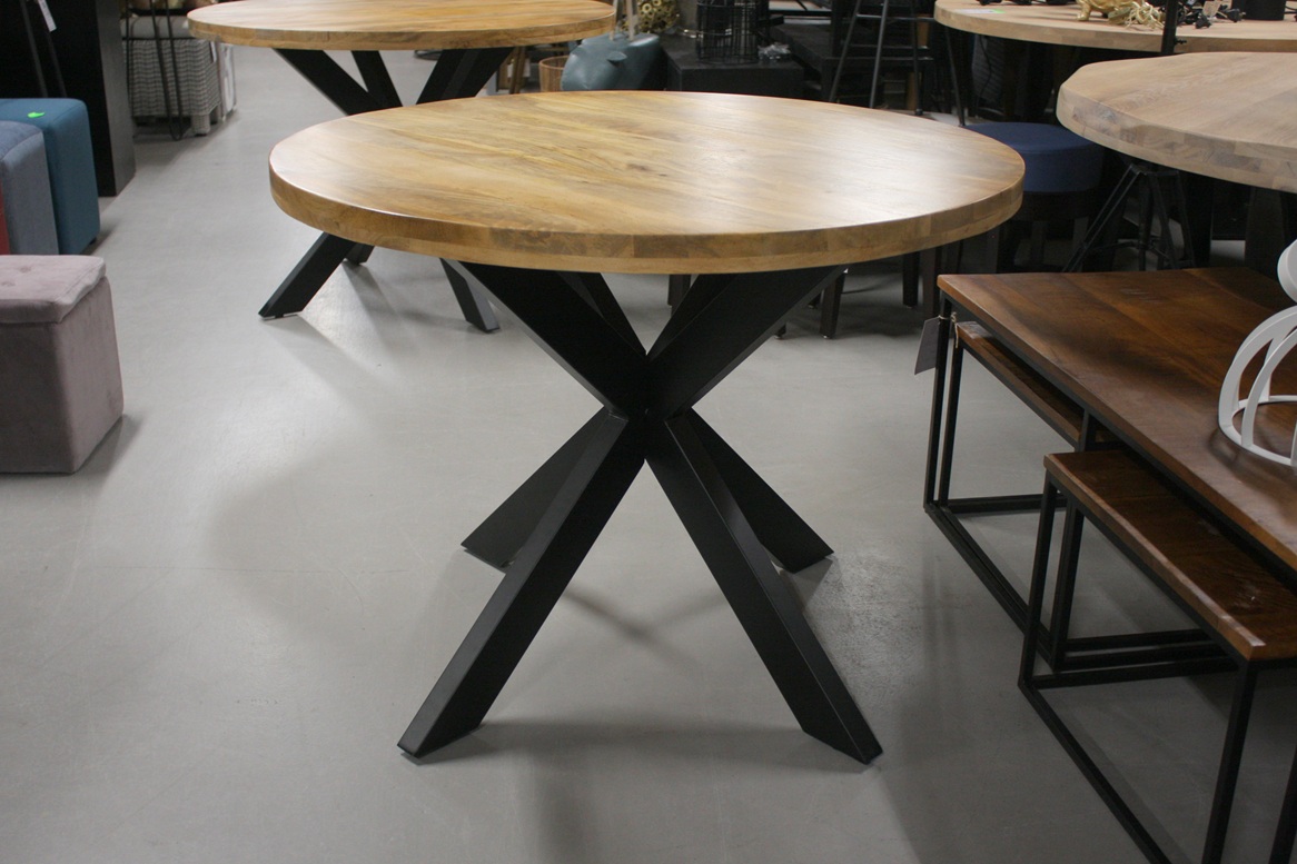 Eettafel rond mangohout naturel Ø100
