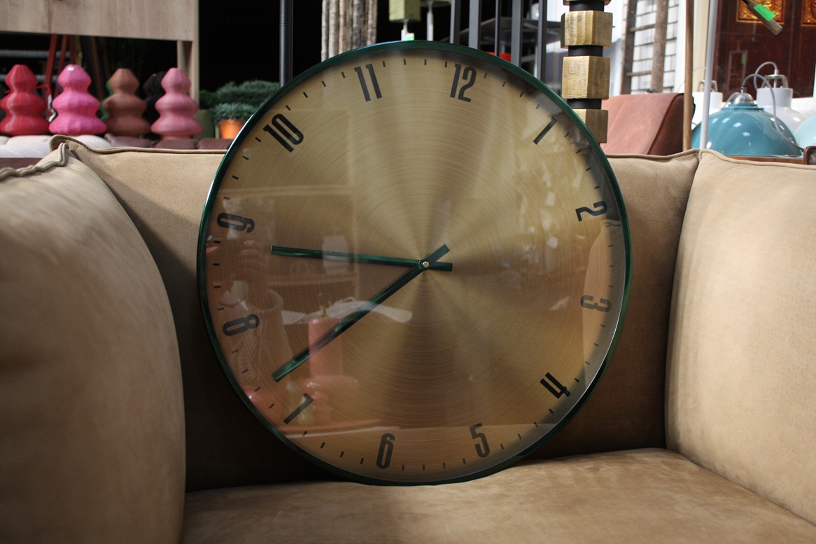 Klok Ipera Light & Living goud / groen Ø53