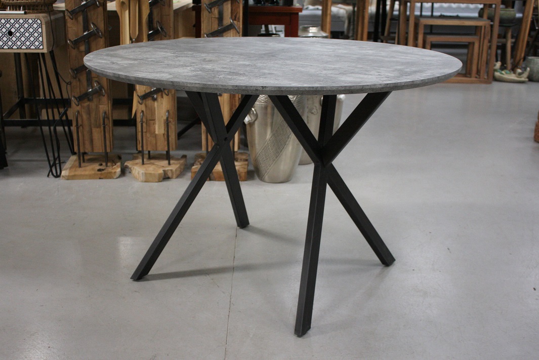 Eettafel 3D betonlook Ø120