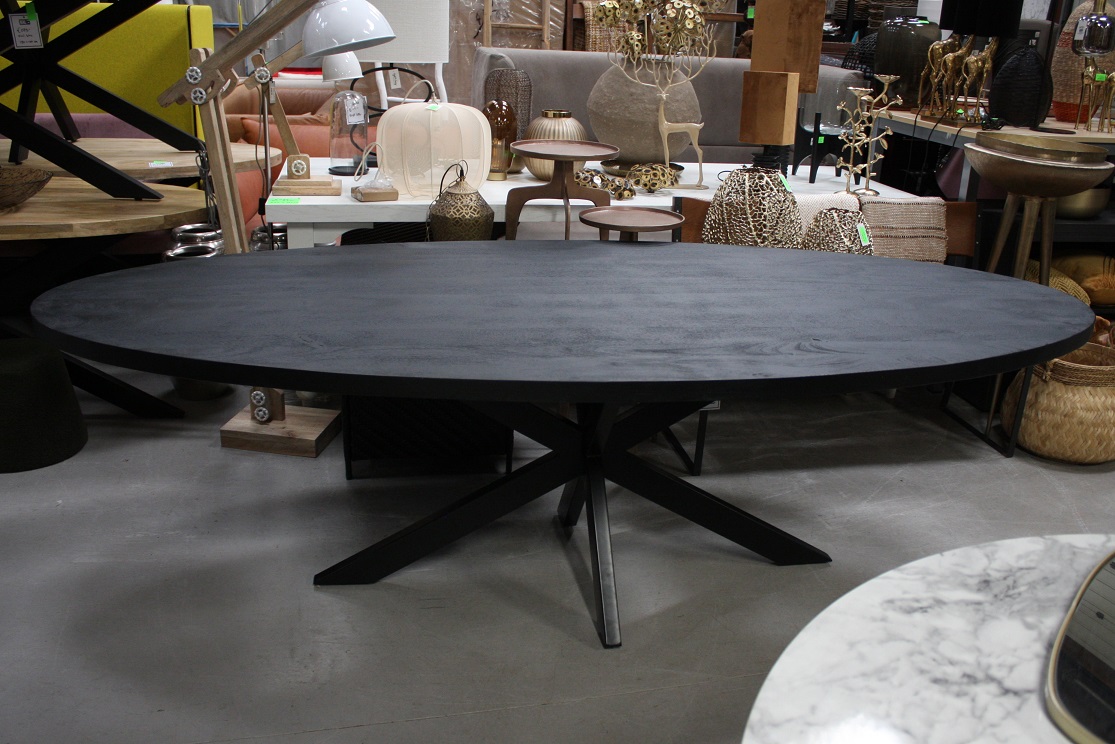 Eettafel mangohout zwart 240x110