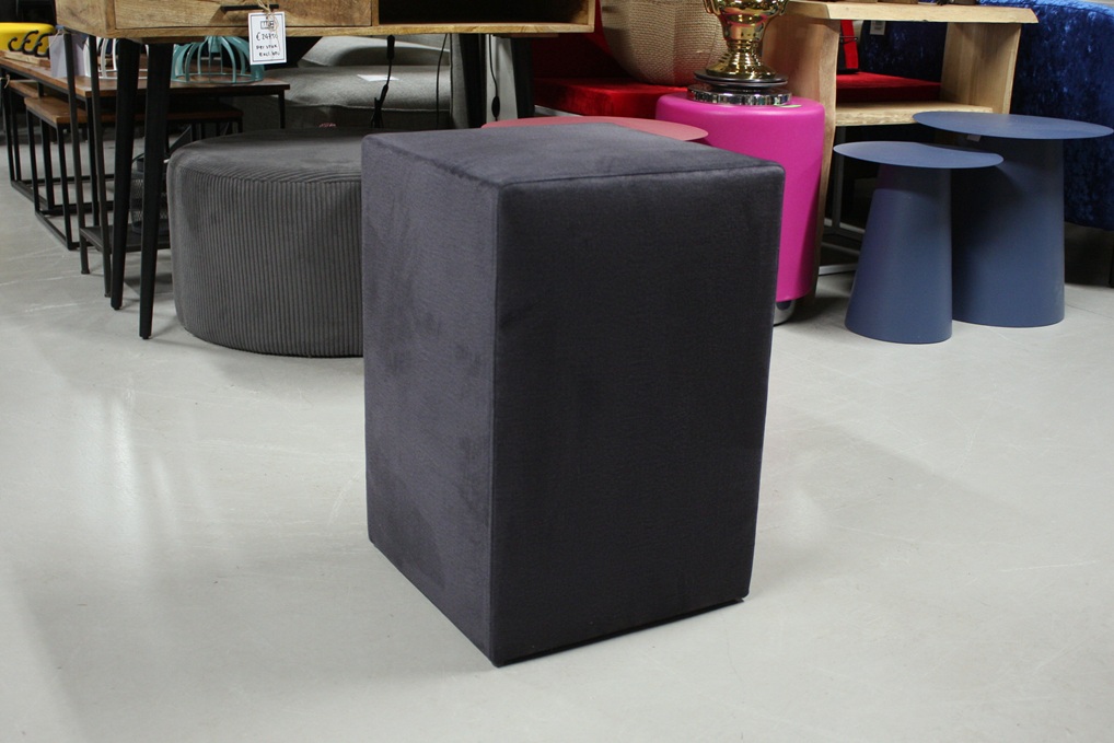 Hocker / nachtkastje velvet antraciet (set van 2)