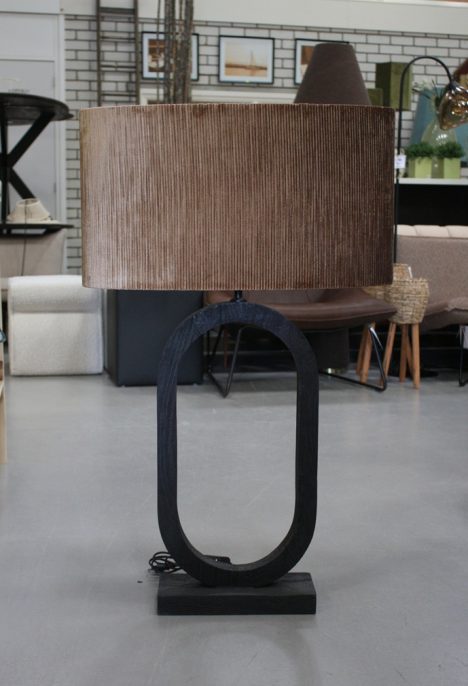 Tafellamp ovaal zwart & bruin