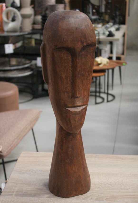 67 decoratie houtsnijwerk Head hoofd beeld hout light en living hal54