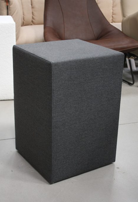 Hocker / nachtkastje linnenlook antraciet (set van 2)