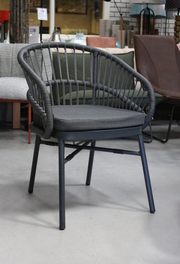 4 terrasstoelen aluminium touw rope zitkussen grijs horeca stapelbaar goedkope terrasstoel restaurant terras hal54
